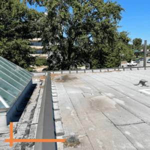 commercial flat roof repair project