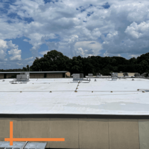 commercial flat roof project during a repair