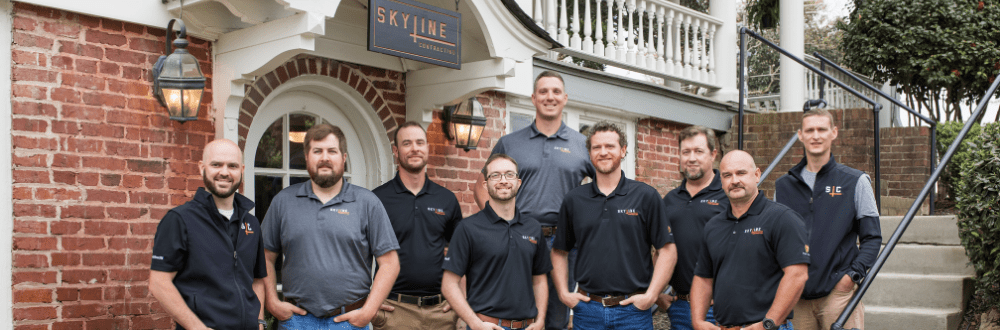 Skyline Contracting Team in front of the skyline location