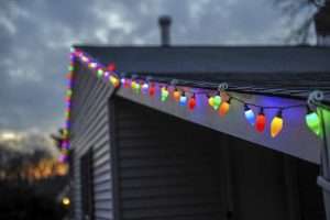 holiday lights on a roof in Gainesville GA