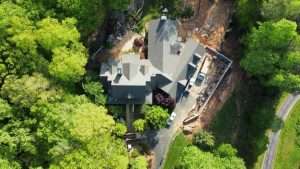overhead view of a Gainesville home reroofed by Skyline Contracting