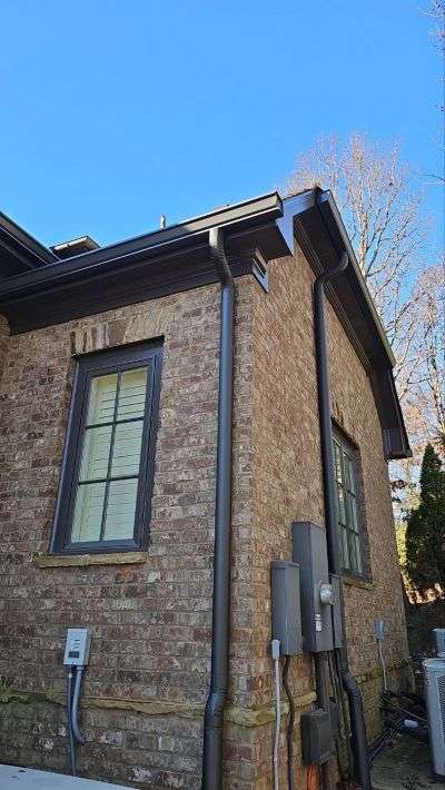 a newly installed gutter system