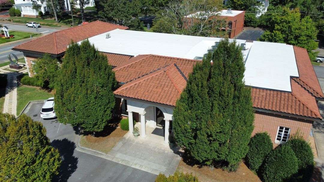 the Quinlan Arts Center in Gainesville, GA following a commercial roof replacement