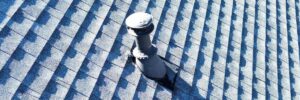 arial image of a roof with a vent coming out of the middle showing proper ventilation by Skyline Contracting in Gainesville, GA