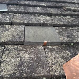 shake shingle plank replacement on a roof showing weathered conditions