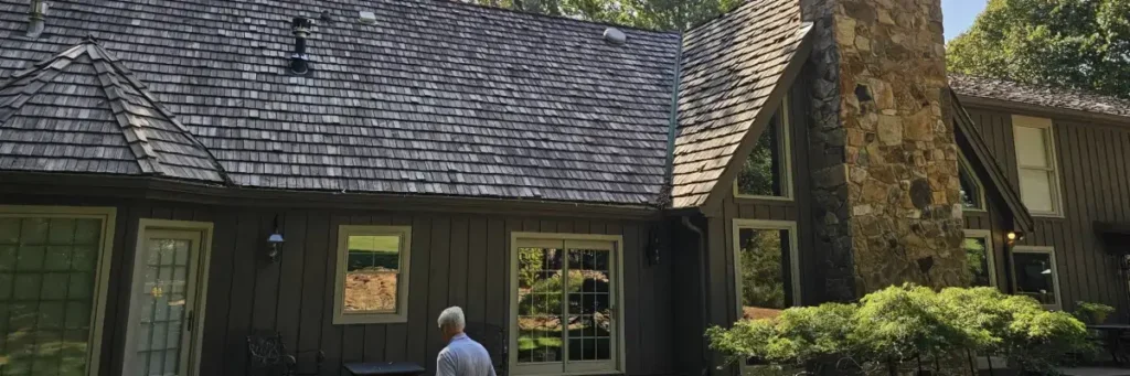 Professional roof inspection for insurance claim on residential home by Skyline Contracting