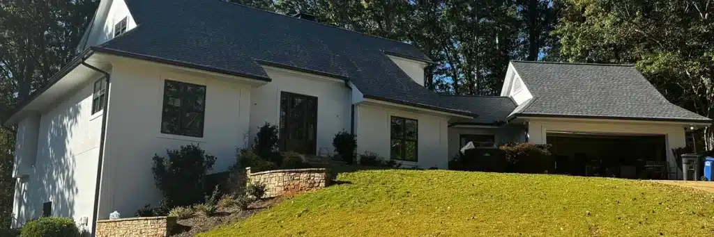 Completed cedar shake roof replacement on Gainesville home by Skyline Contracting in Gainesville