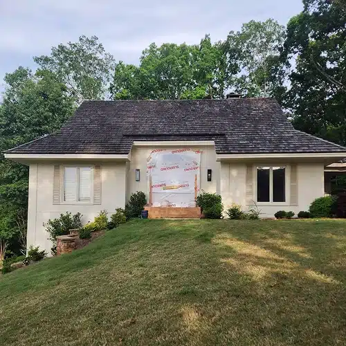 Ongoing wood shake roof care and repair on a Gainesville home by Skyline Contracting in GA