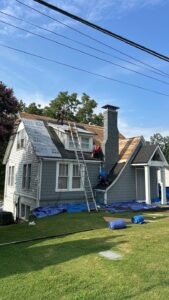 Skyline Crew installing protective underlayment to support roof financing options in Gainesville by Skyline Contracting