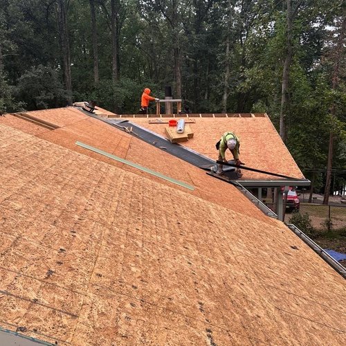New plywood roof decking ready for shingles, CertainTeed Select ShingleMaster roof replacement in Gainesville, GA by Skyline Contracting